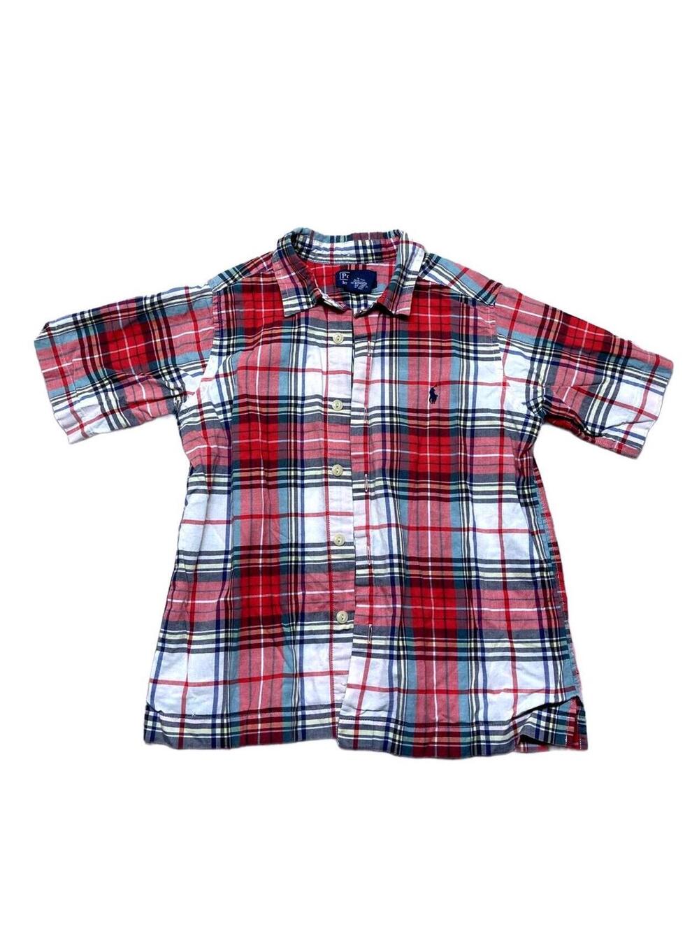 Polo by Ralph Lauren Boys Plaid Short Sleeve Button Front Shirt Size 6